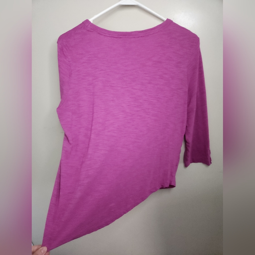Women's Chico's Purple 3/4 Sleeve Top Sz Medium - Picture 2 of 7